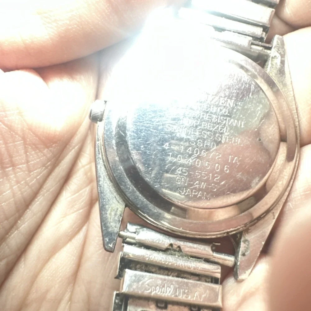VTG Citizen CQ President Watch Men 36mm Silver Dial Two Tone Daydate Need Repair